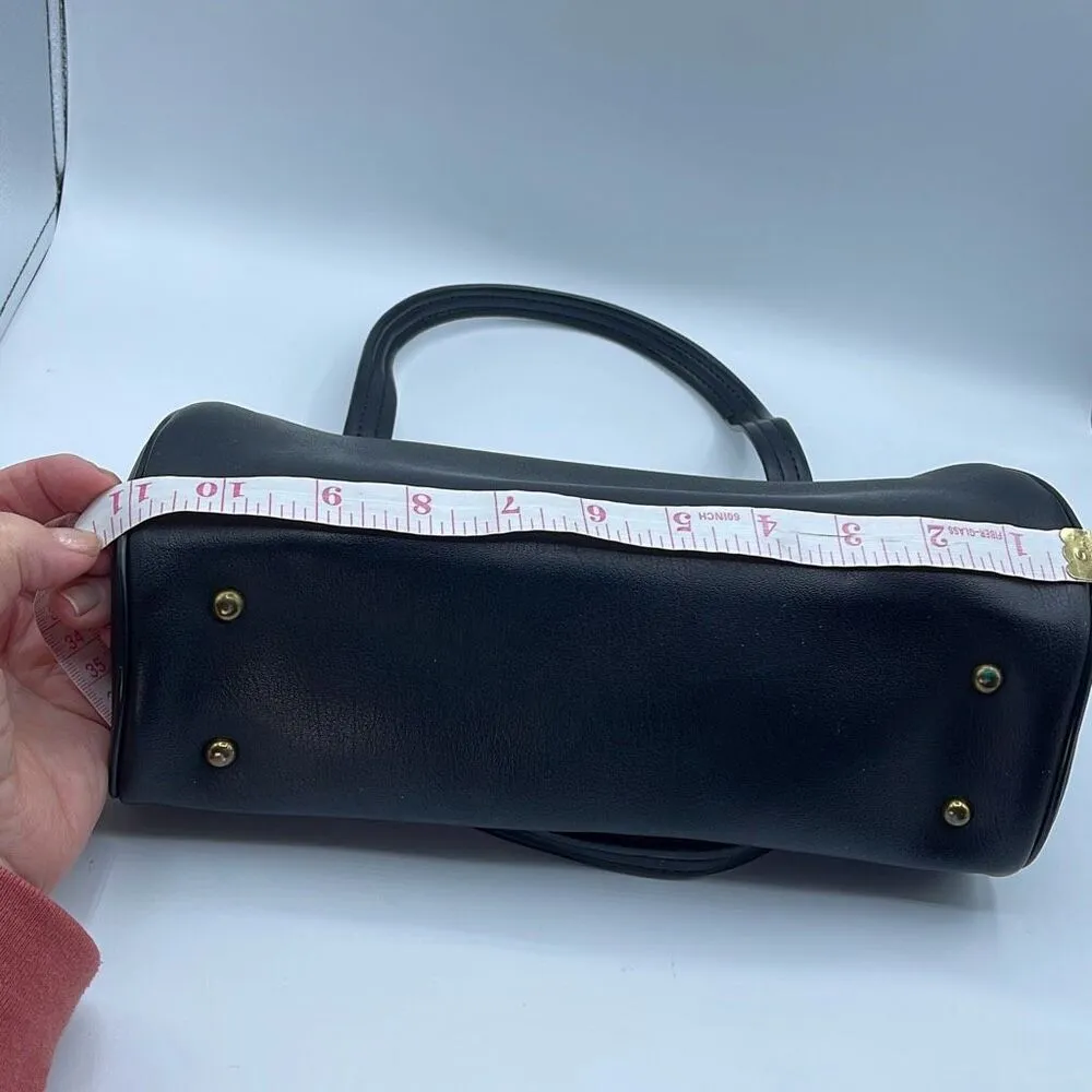 Black Aetna made in USA vintage faux leather satchel Black - Image 6