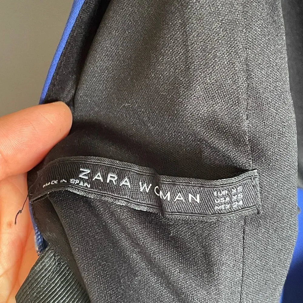 Zara Woman Cobalt Blue V-Neck Tailored Minidress, Size XS - Image 4