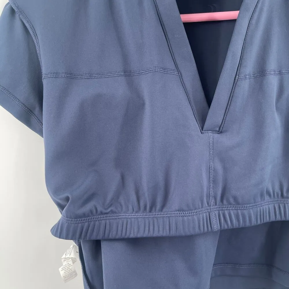 Z SUPPLY ACTIVE Cropped Fair Play Polo Top Size Extra Large NWT Navy Blue Gym - Image 15