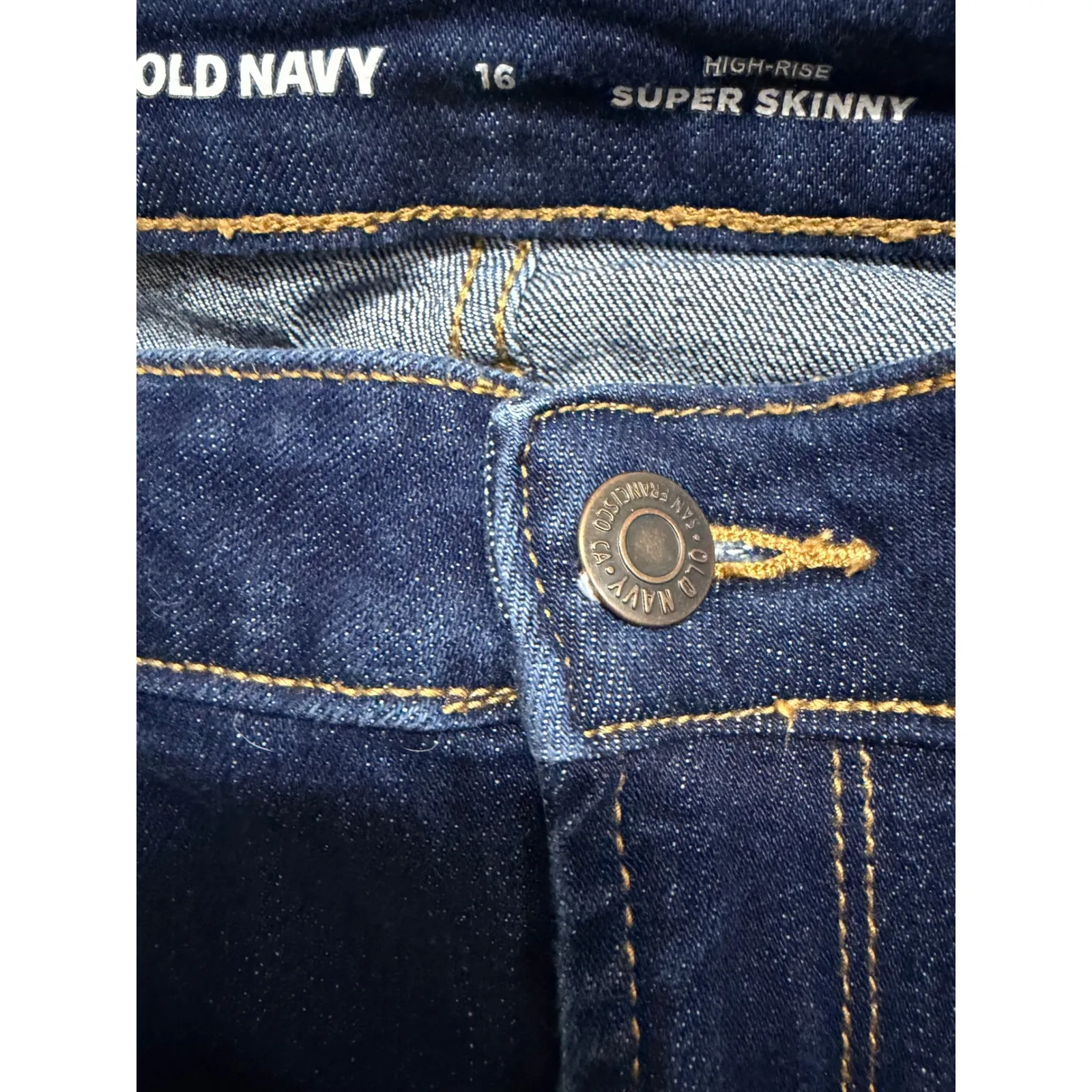 Old Navy Dark Wash High Rise Super Skinny Denim Jeans Size 16 Plus Size Mom Jean - Image 5