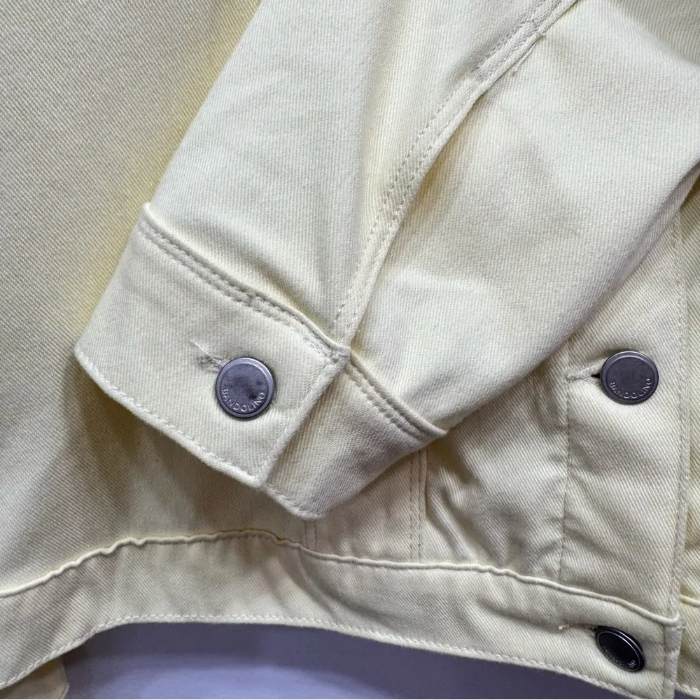 Bandolino Pale Yellow Stretch Button Front Jeans Jacket Women’s Size Large - Image 7