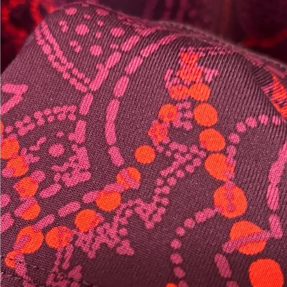 Title Nine Mercury Athletic Hoodie Dress Sz S LS Purple Red Printed Sporty - Image 4