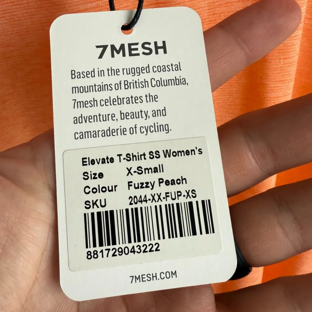 NWT 7MESH Industries Fuzzy Peach Elevate Short Sleeve Shirt Orange Size XS - Image 6