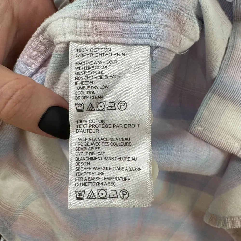 Tommy Bahama Coastal Cord Pastel Plaid‎ Button Down Cotton Shirt Casual Beach S - Image 3