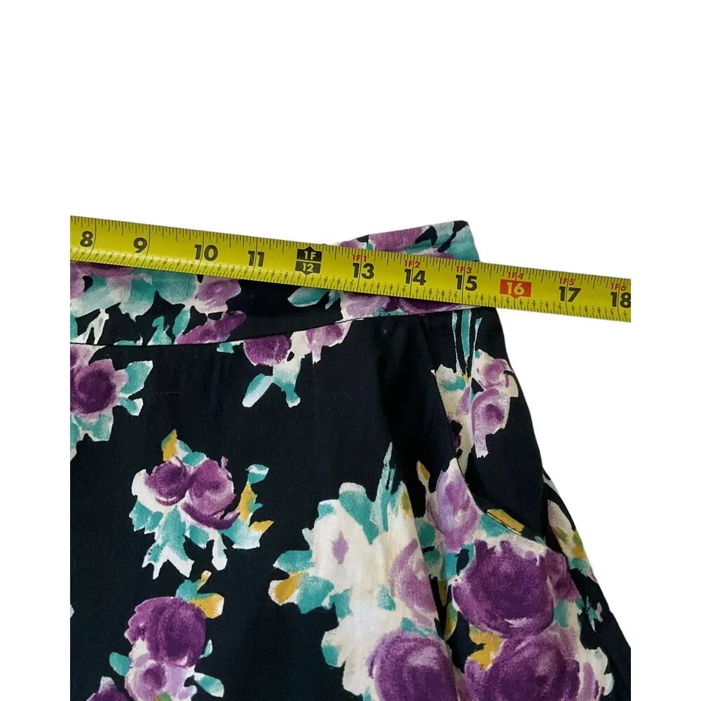 Monteau Blue Cotton Floral Skirt Women's Size Large | 26-4 - Image 6