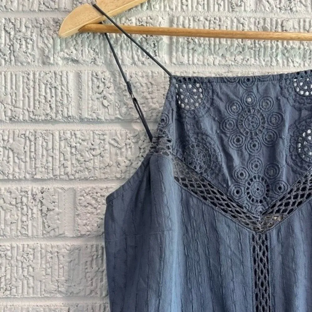 Abercrombie & Fitch Women's Small Tank Top Navy Summer Dress Lace Detail - Image 5