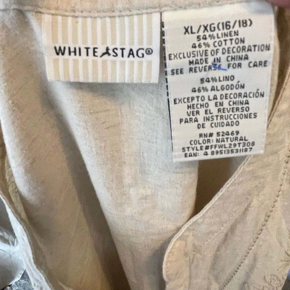 Vintage White Stag Linen‎ Blend Pantsuit Size M - Image 15