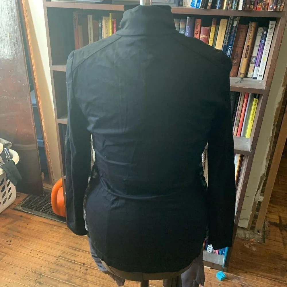 Picadilly Fashions gray faux fur knit S full zip soft black jacket Black - Image 2