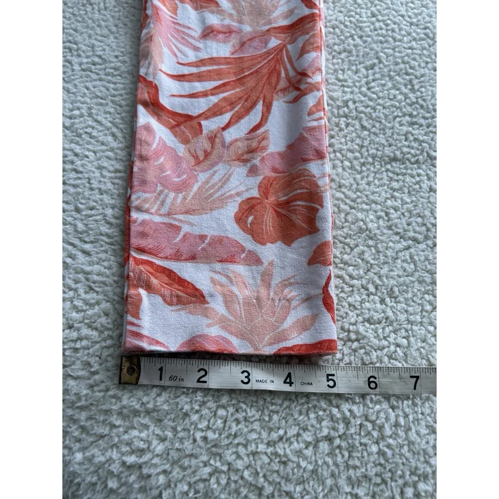 Old Navy Pixie Mid -Rise Crop Ankle Orange Floral Skinny Pants Size 2 - Image 10