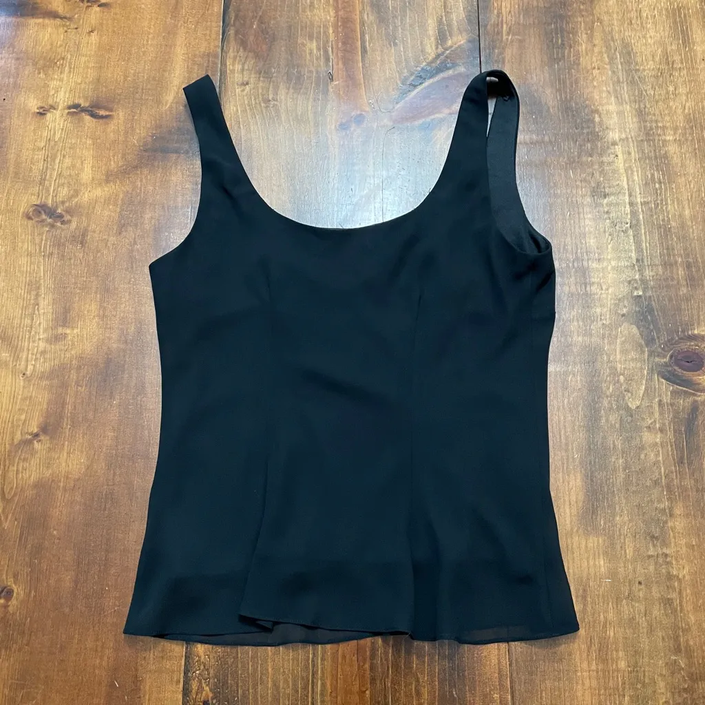 Alex Evenings Vintage Black Sheer Medium Tank top Made in the USA - Image 6