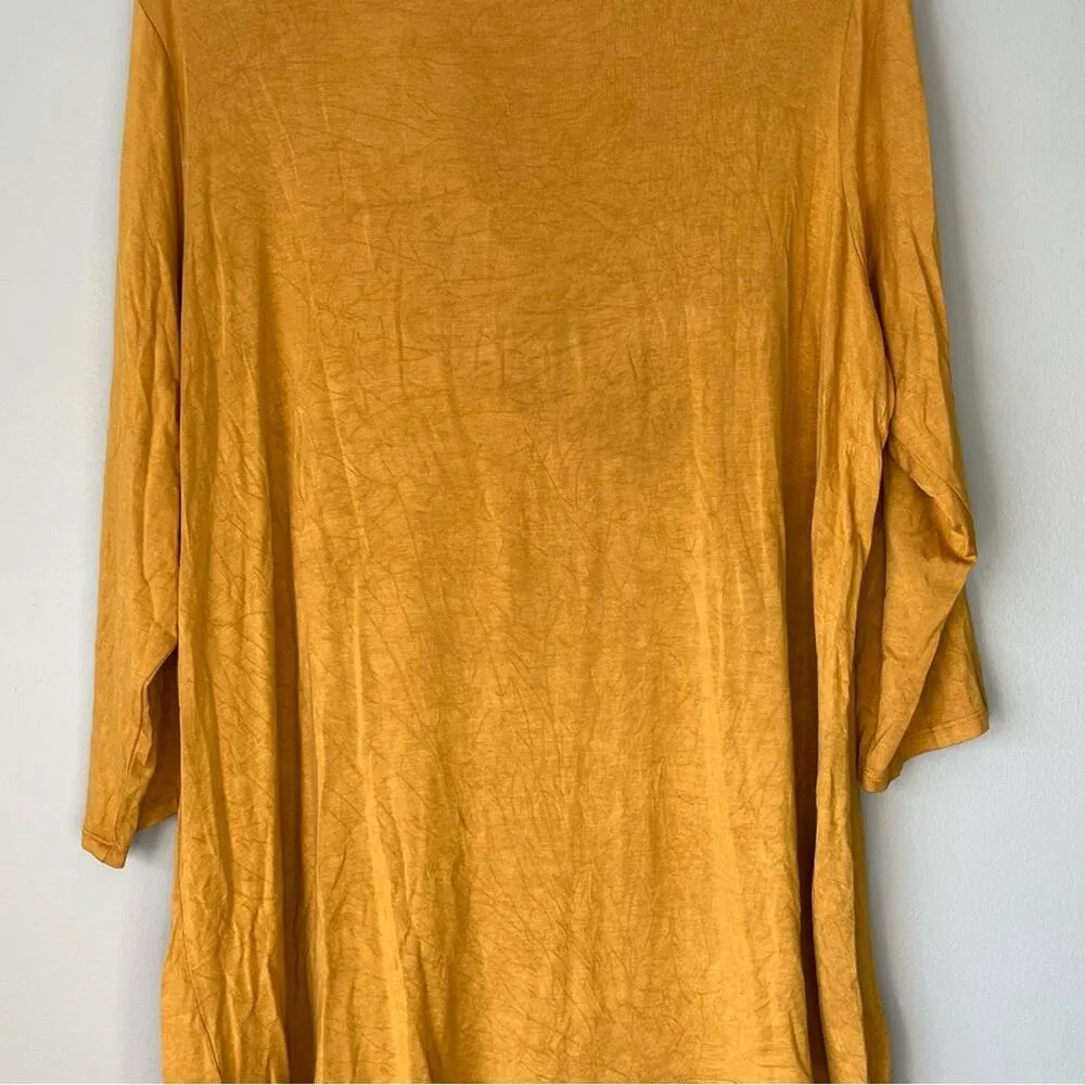 Retrology Mustard Yellow 3/4 Sleeve Tee Size 2X Orange - Image 9