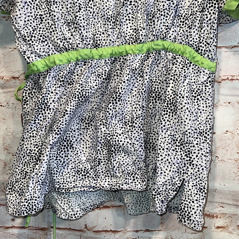 Koi Kathy Peterson Scrub Top Womens Large Black White Green Short Sleeve Uniform - Image 7