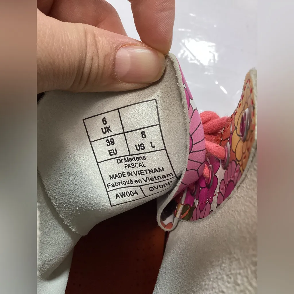 Dr martens pascal women’s pink Daisy vintage stile Boots size 8 leather - Image 7