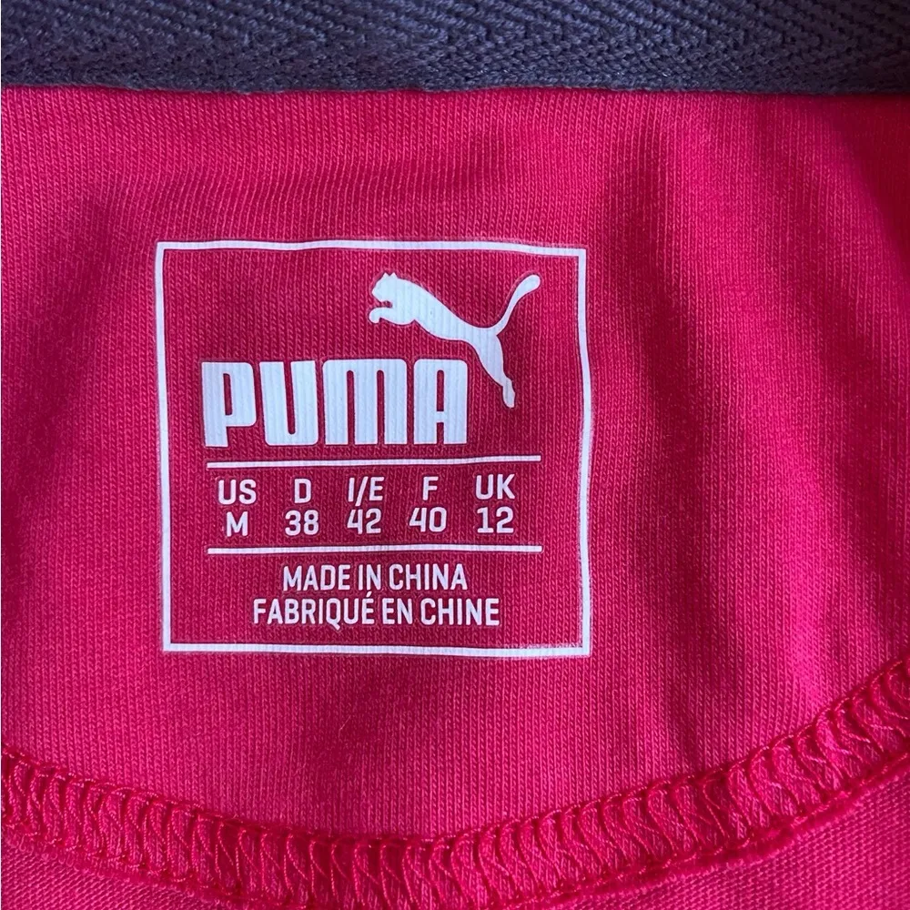 Puma Red Long Sleeve Athleisure Athletic Hoodie Top - Image 4