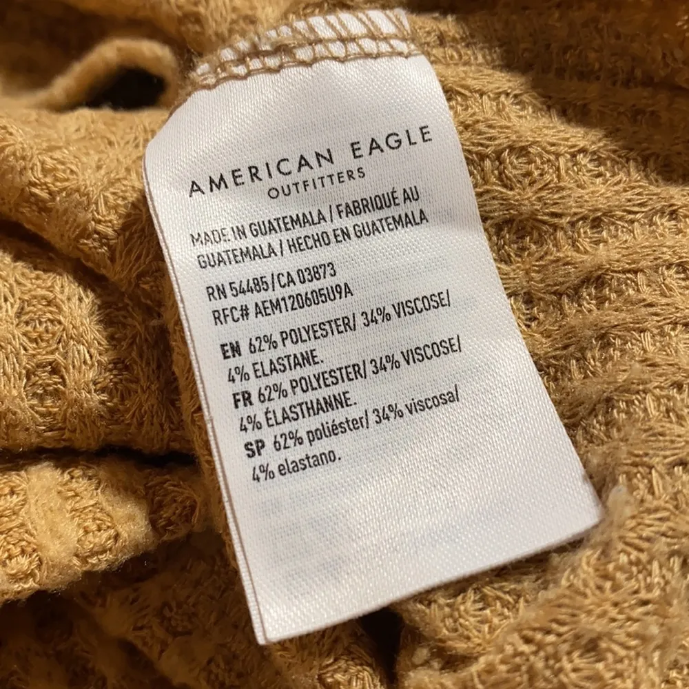 AMERICAN EAGLE Cropped Woven Top Tie Bottom-Small - Image 5