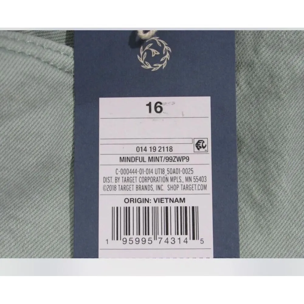 Women's High-Rise Vintage Midi Jean Shorts - Universal Thread Mint Green Size 16 - Image 5