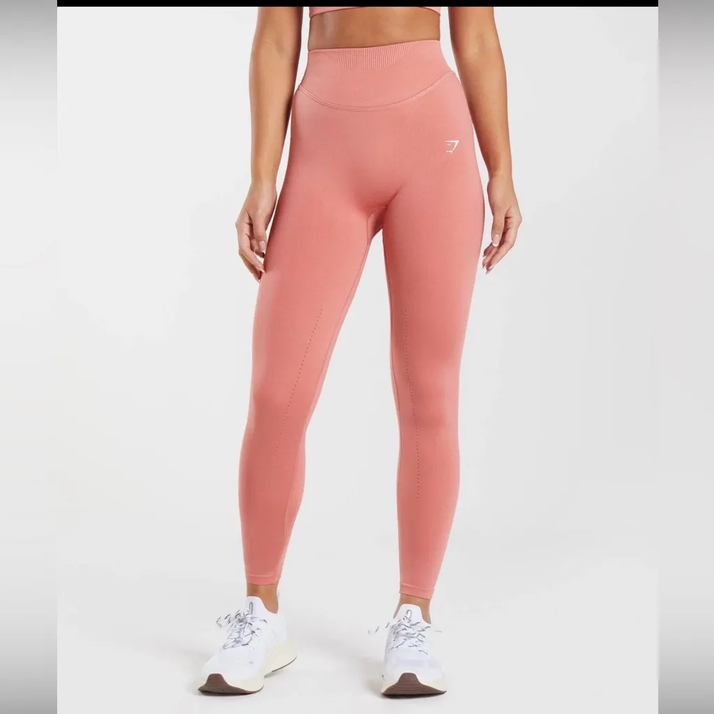 SWEAT SEAMLESS LEGGINGS Terracotta Pink Gymshark Womens  Size M - Image 3