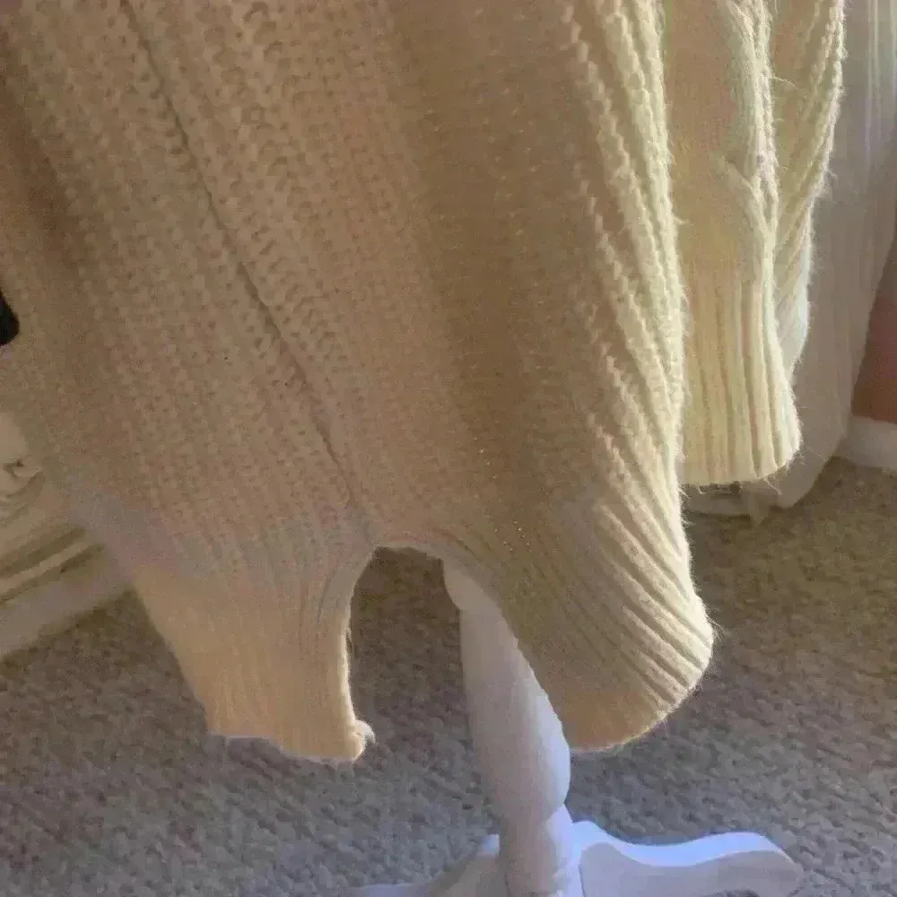 Color Style Loose Knit Dress V Long Sleeve Simple Casual Dresses Size Large. - Image 7