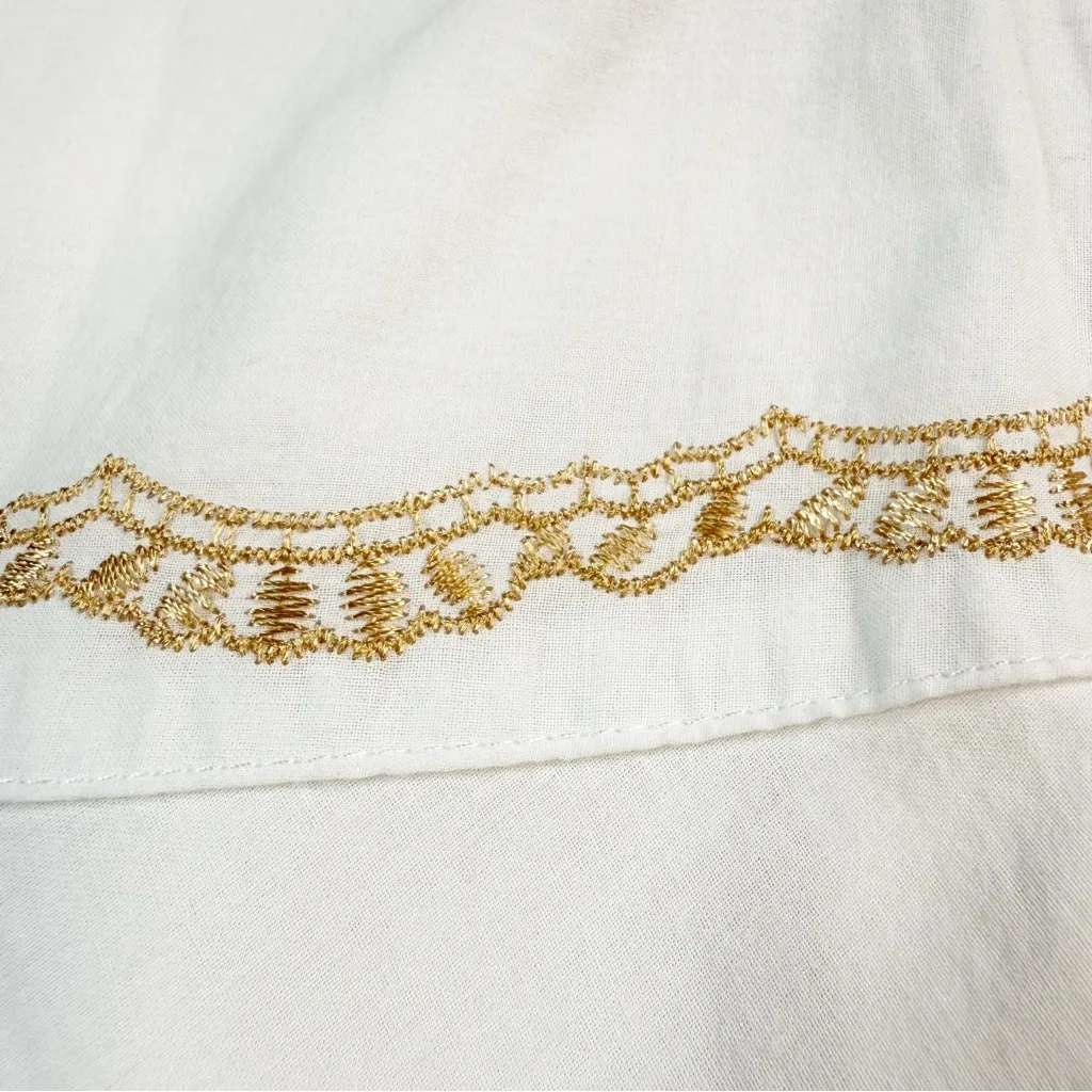 Vintage 90s Rene Margo Embroidered Beaded Skirt Size Small White - Image 9