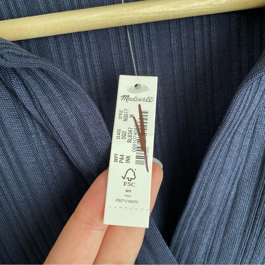 NWT Madewell Ribbed Polo Mini Dress - Image 3