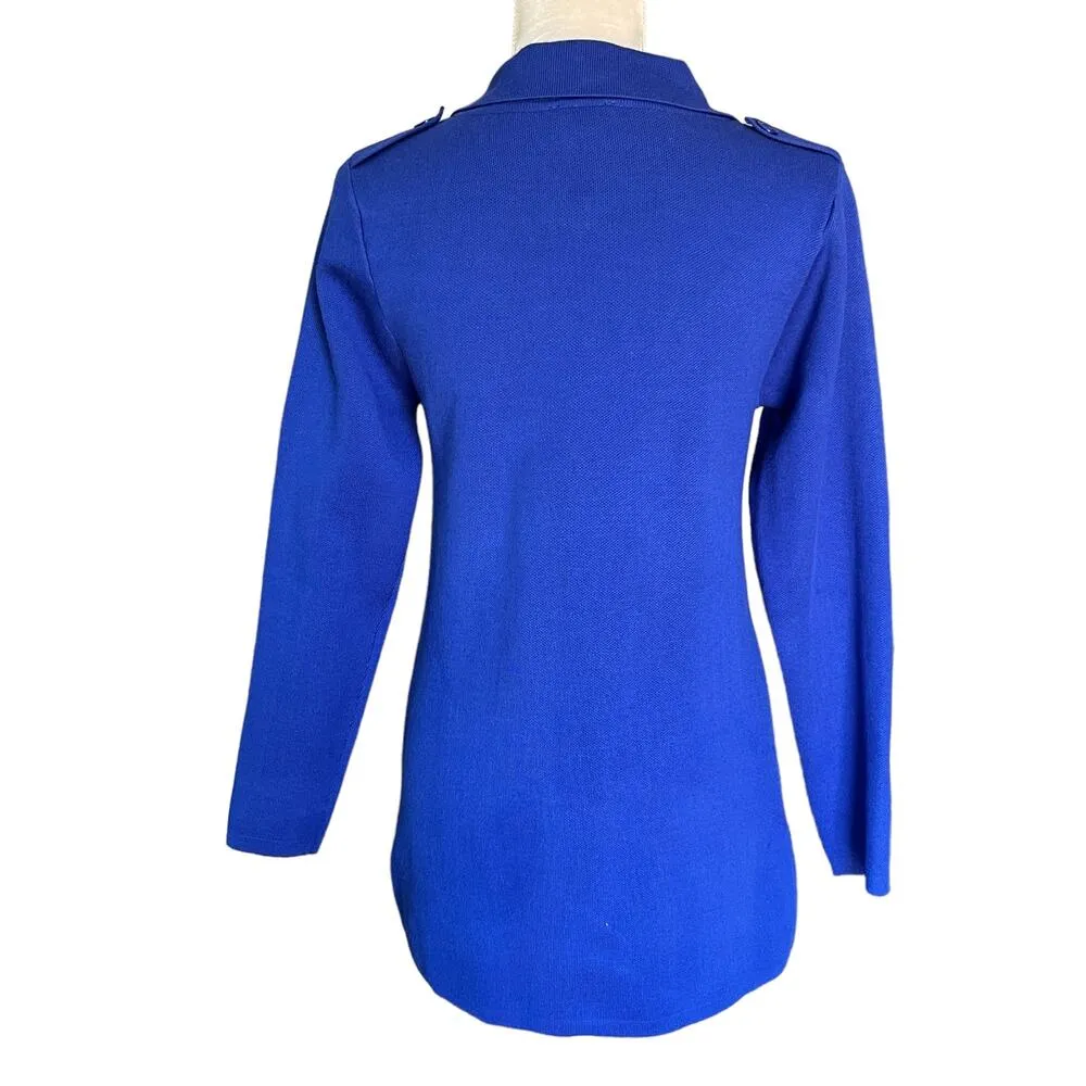 Vila Milano Blazer Jacket Sweater Open M Royal Blue Pockets New - Image 2