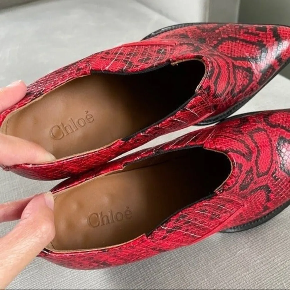 Chloé Chloe Rylee Python Print Leather Ankle Boots - Image 73