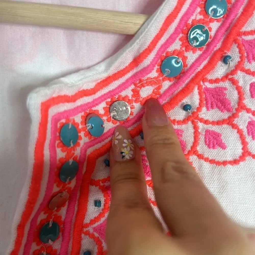 Vineyard vines ladies Island Embroidered Tunic Dress linen cotton size 2 - Image 7