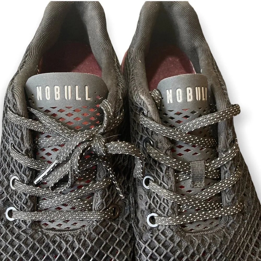 NOBULL Black Gradient Mesh Runner Sneakers Red Ombre Sole Womens 11.5 - Image 4