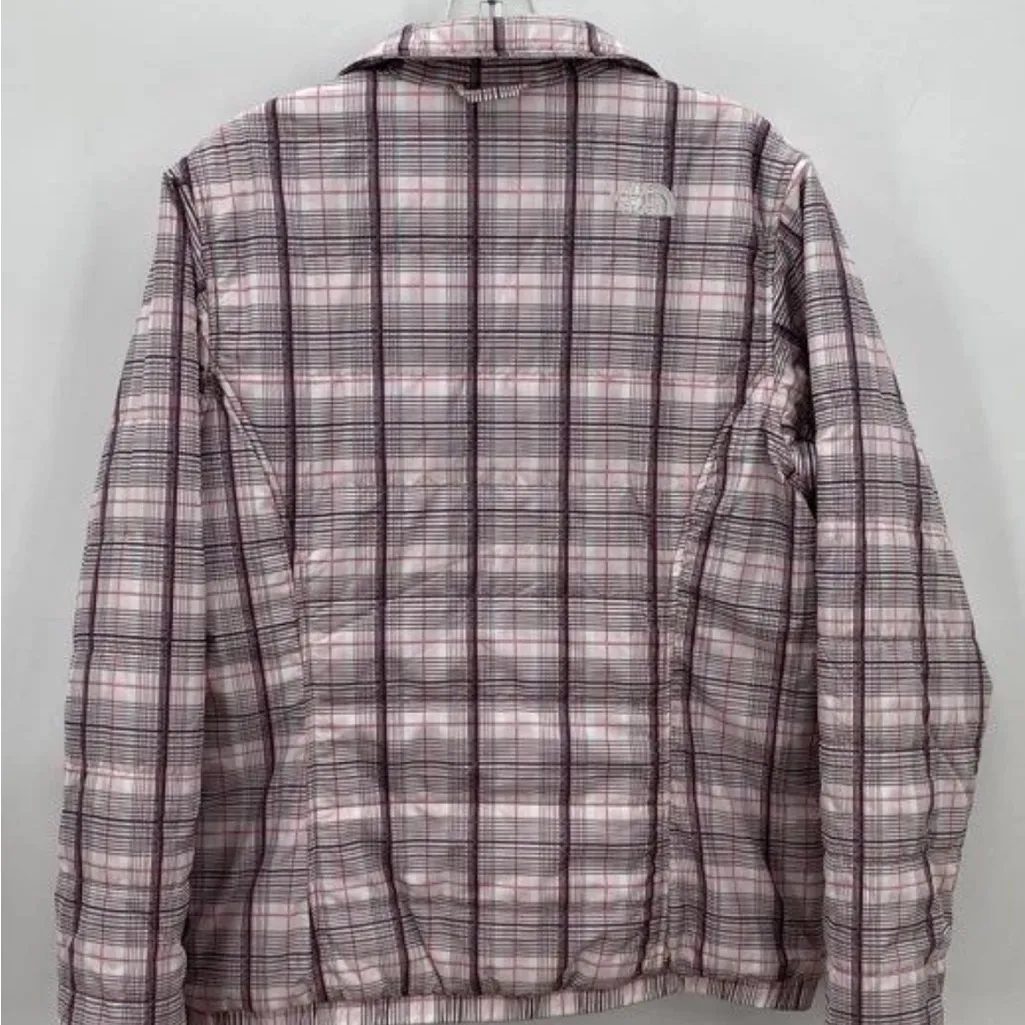 The North Face Women's Plaid Puffer Jacket Medium - Image 2