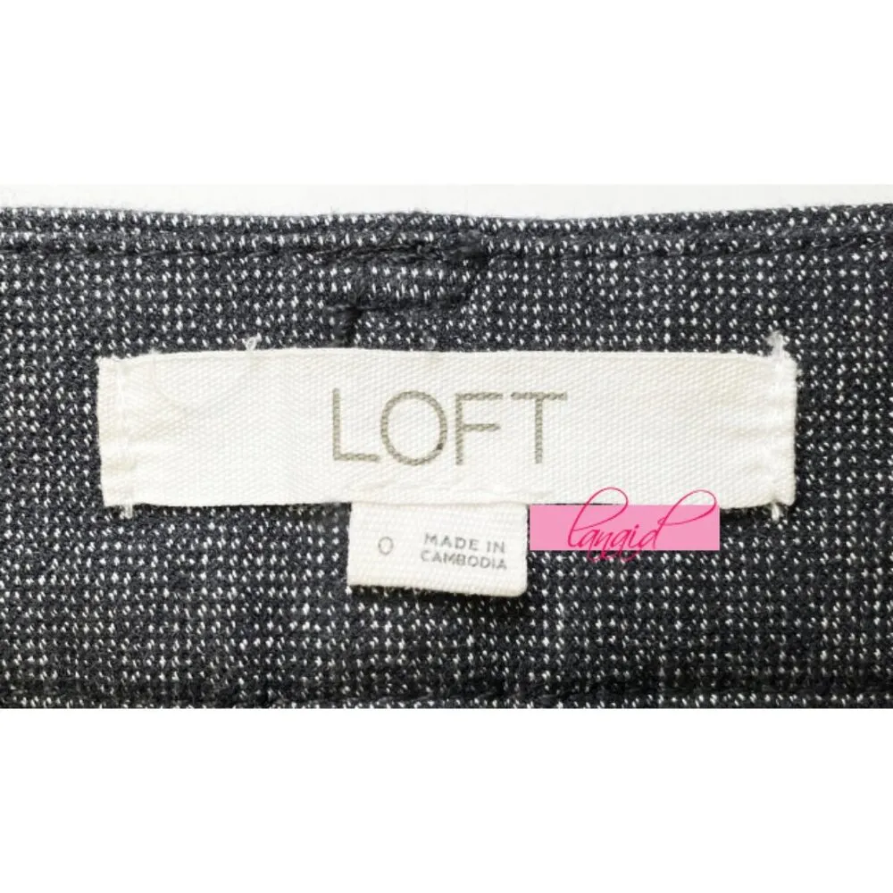 LOFT Sutton Skinny Pants Texture Grey Houndstooth Herringbone Tweed Ankle Slim 0 - Image 7