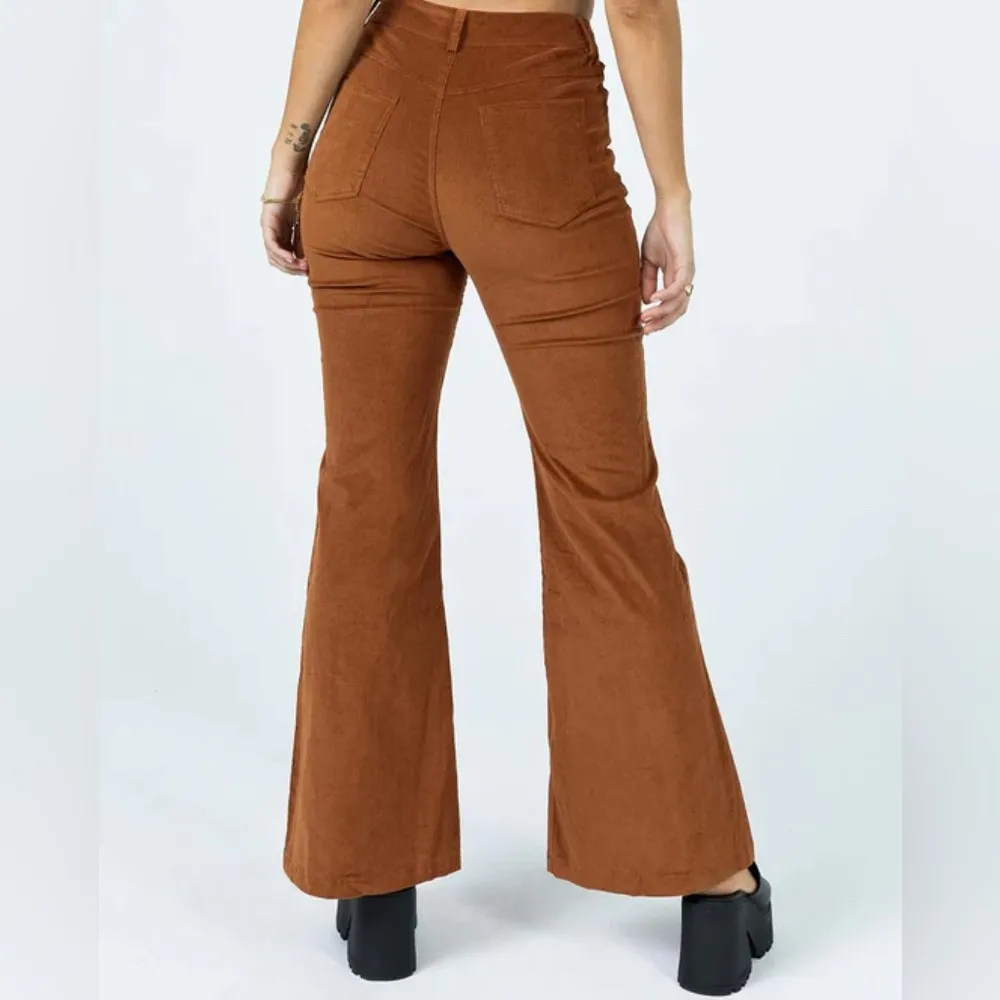 Princess Polly Elijah Brown Corduroy Flare Pants Size 4 New With Rags - Image 8