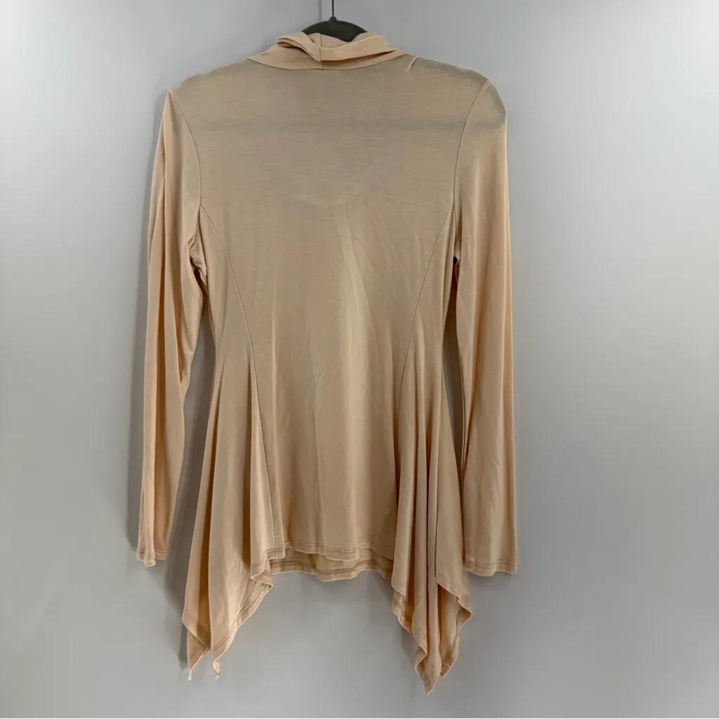 Boston Proper Cowl trapeze top in champagne long sleeve size M Medium NWT modal - Image 4