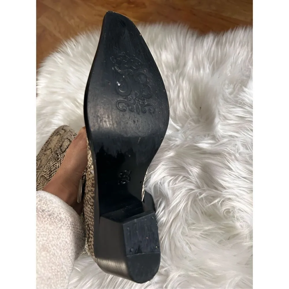 Vtg Jessica Bennett Womens Western Snake Leather Boots Sz 7.5 Mid Kalf Tan - Image 5