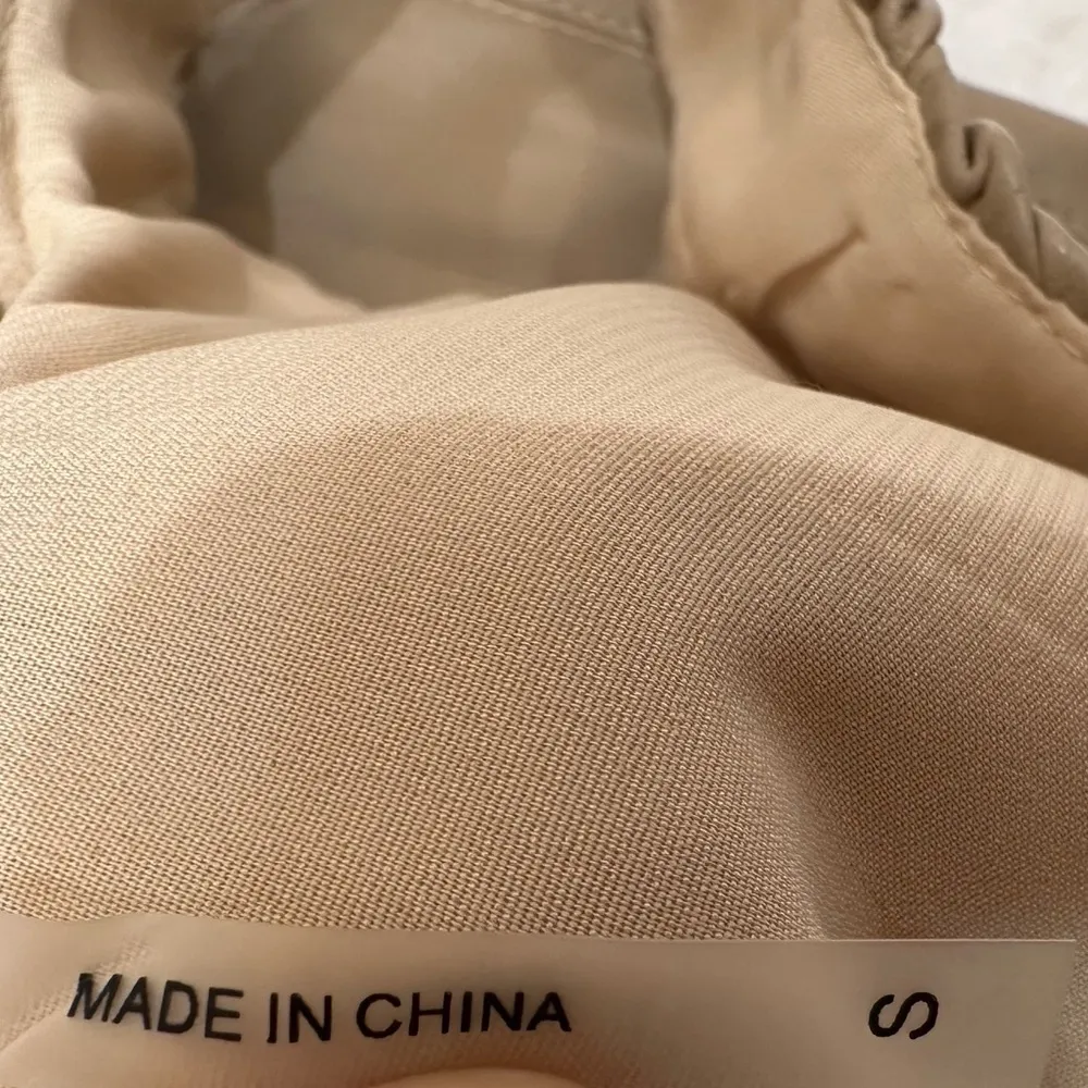 Dolce Cabo Tan Ruched Tank Top Faux Leather - Image 3