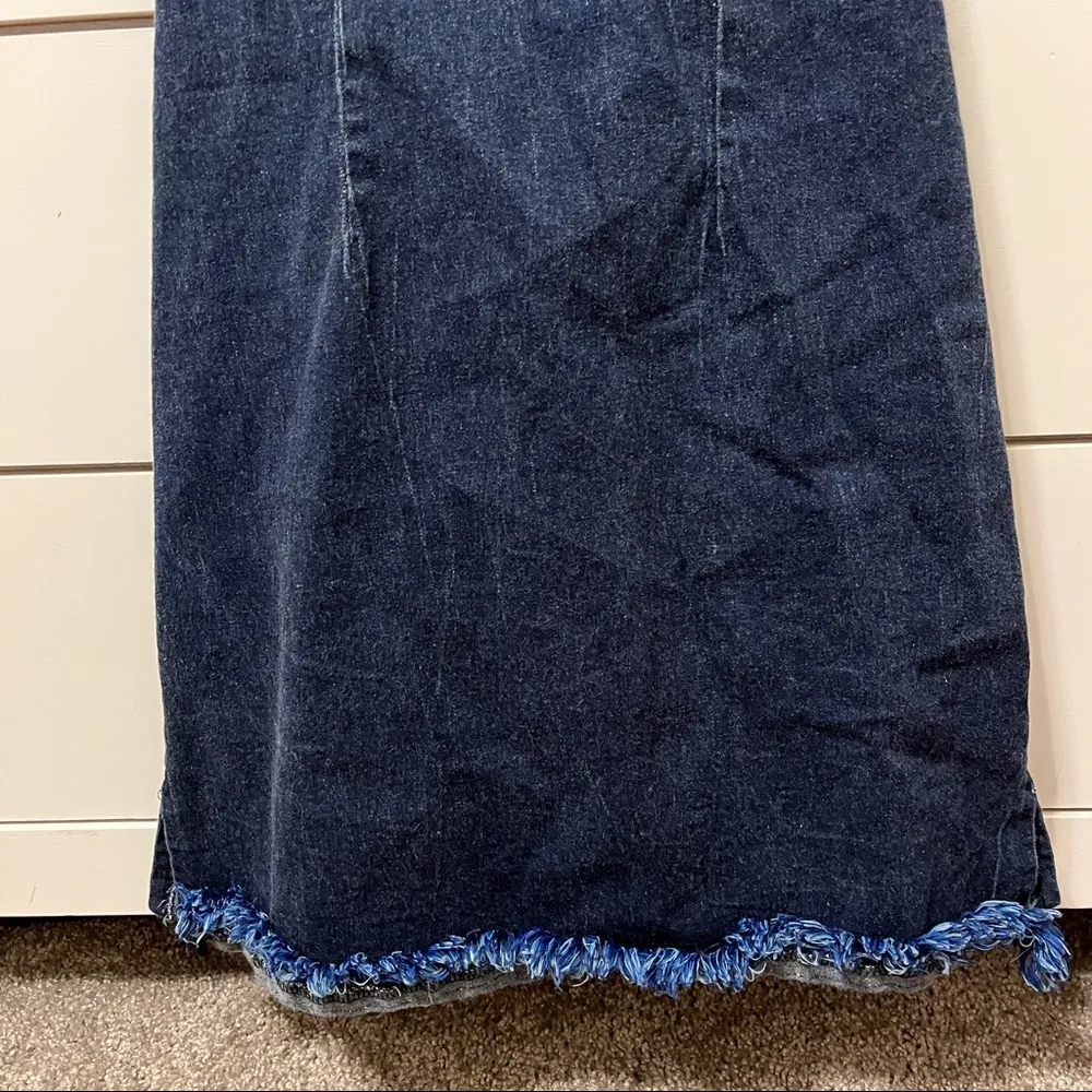 Rocket Candy Denim Fringe Halter Dress Size M - Image 2