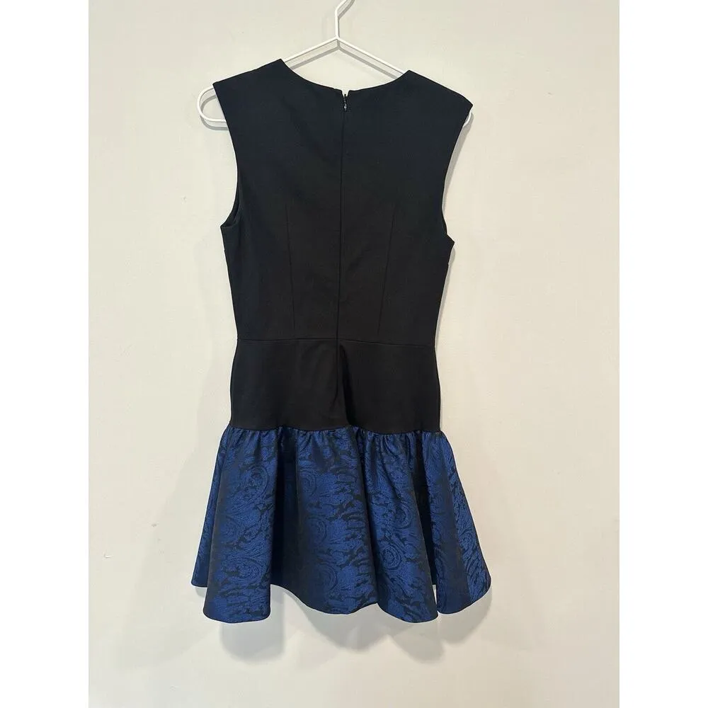 Anthropologie Erin Fetherston Dress Black Blue Mini Metallic Hepburn Small 1424 - Image 10