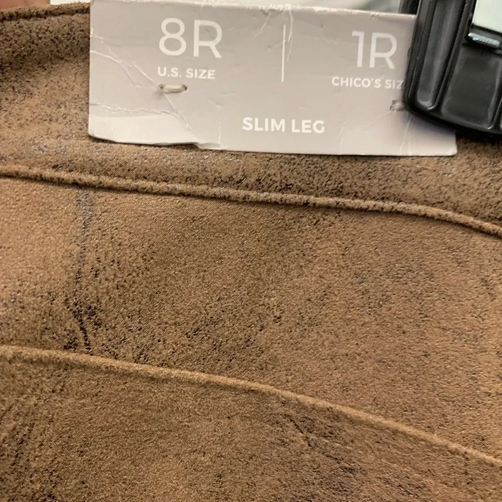 Chico's Multicolor Textured Slim Leg Pants - Image 4