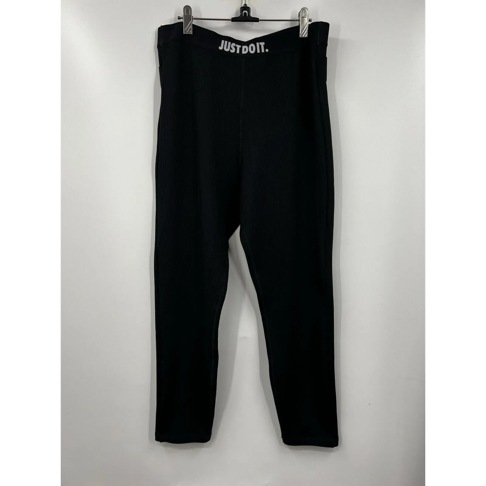 Nike Leggings Womens Criss Cross Ribbed Leggings‎ Black Stretch Size XL - Image 3
