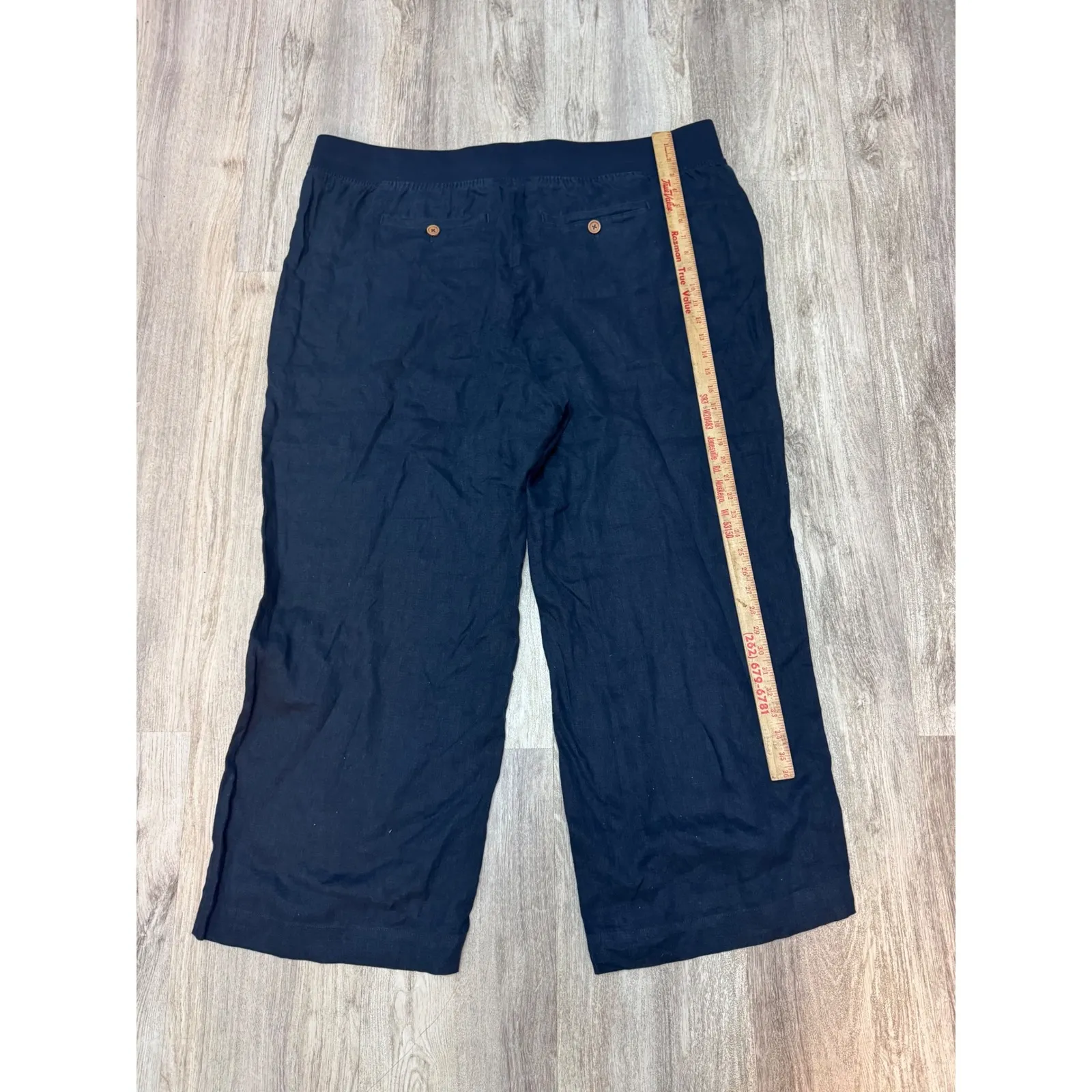 Soft‎ Surroundings Aliso Point Linen Pants Wide Leg Elastic Waist Navy Blue 3X - Image 8