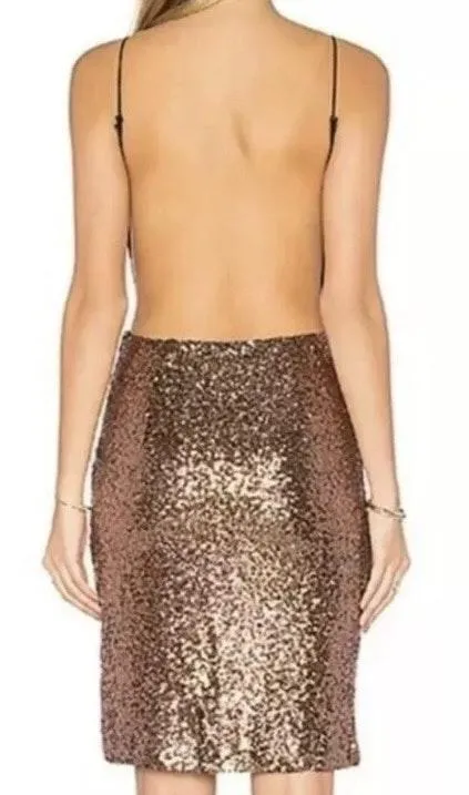 Green and Gold Aurora Backless Dress - Image 3