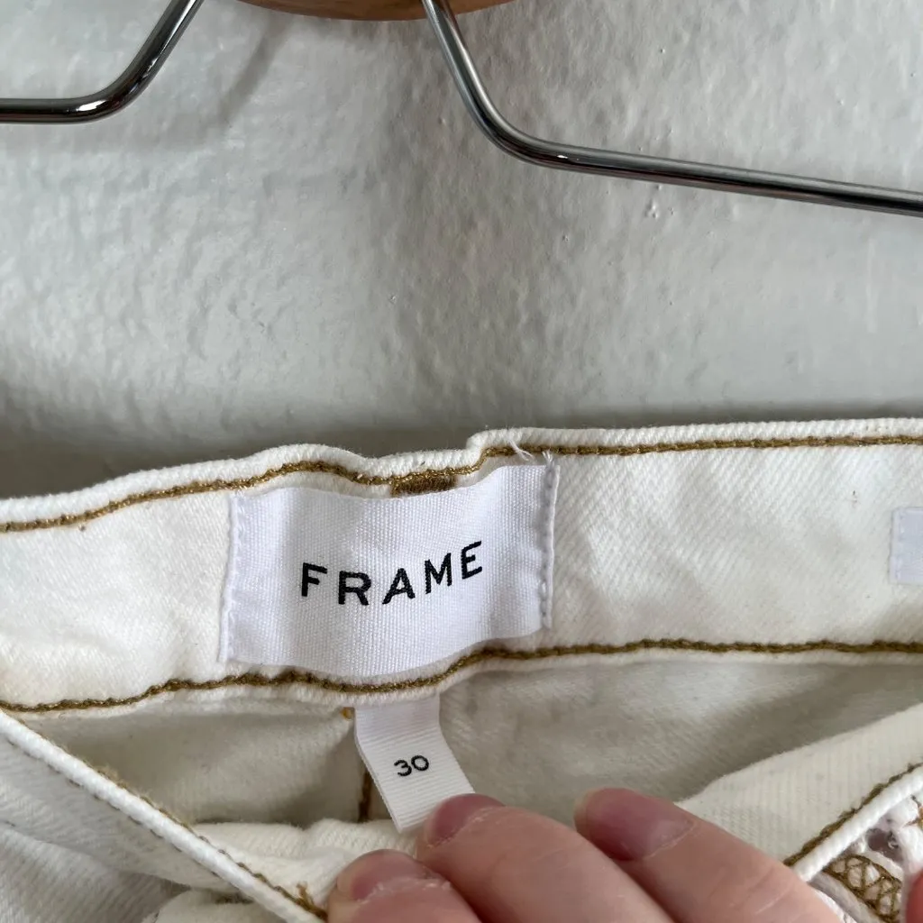 Frame Le Slouch Ecru Jeans Size 30 Eggshell White - Image 3