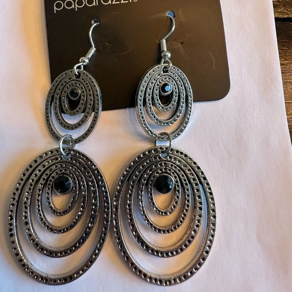 Cosmic Twirl Black Earrings (165) - Image 3