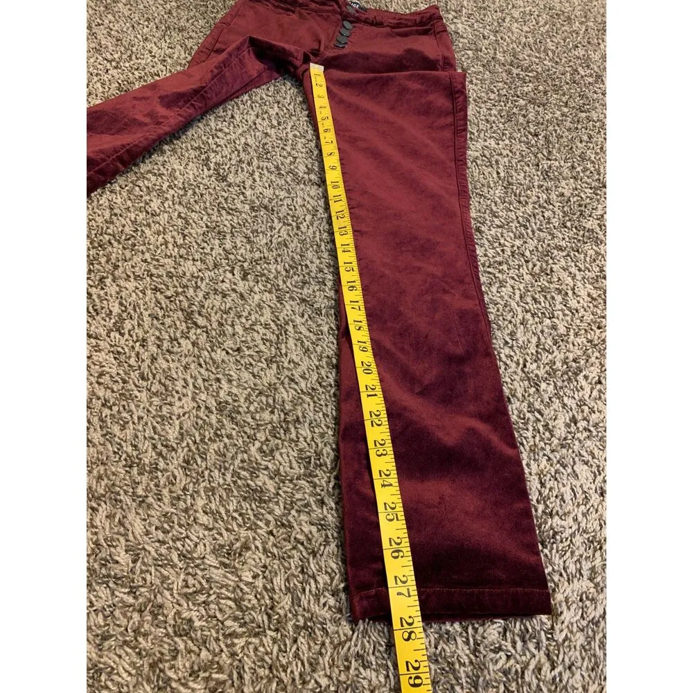 Paige Hoxton Ankle Peg Red Velvet Skinny Jeans Womens Sz 24 Button Fly - Image 13