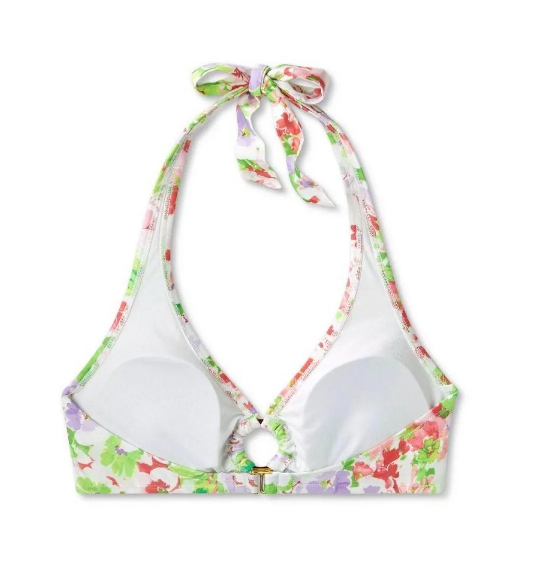 Women's Halter Center Front Ring Bralette Bikini Top - Image 7