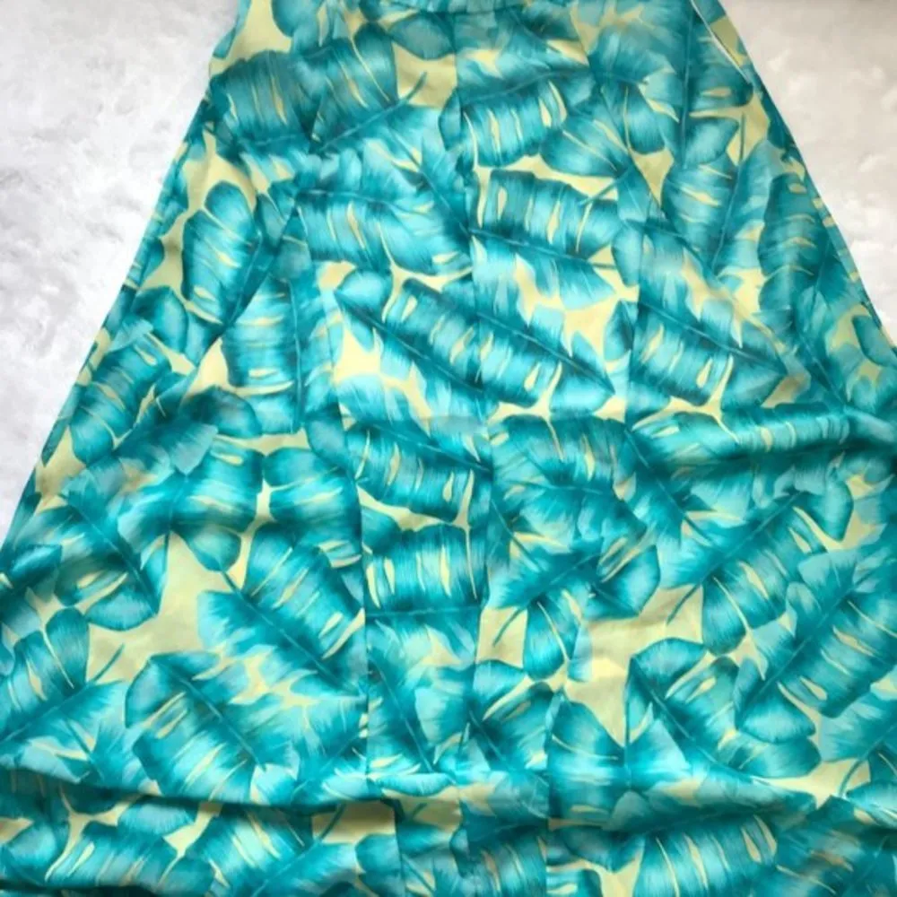 Show Me Your Mumu Women's Hawaiian Tropical Leaf Print Chiffon Maxi Skirt Size L - Image 9