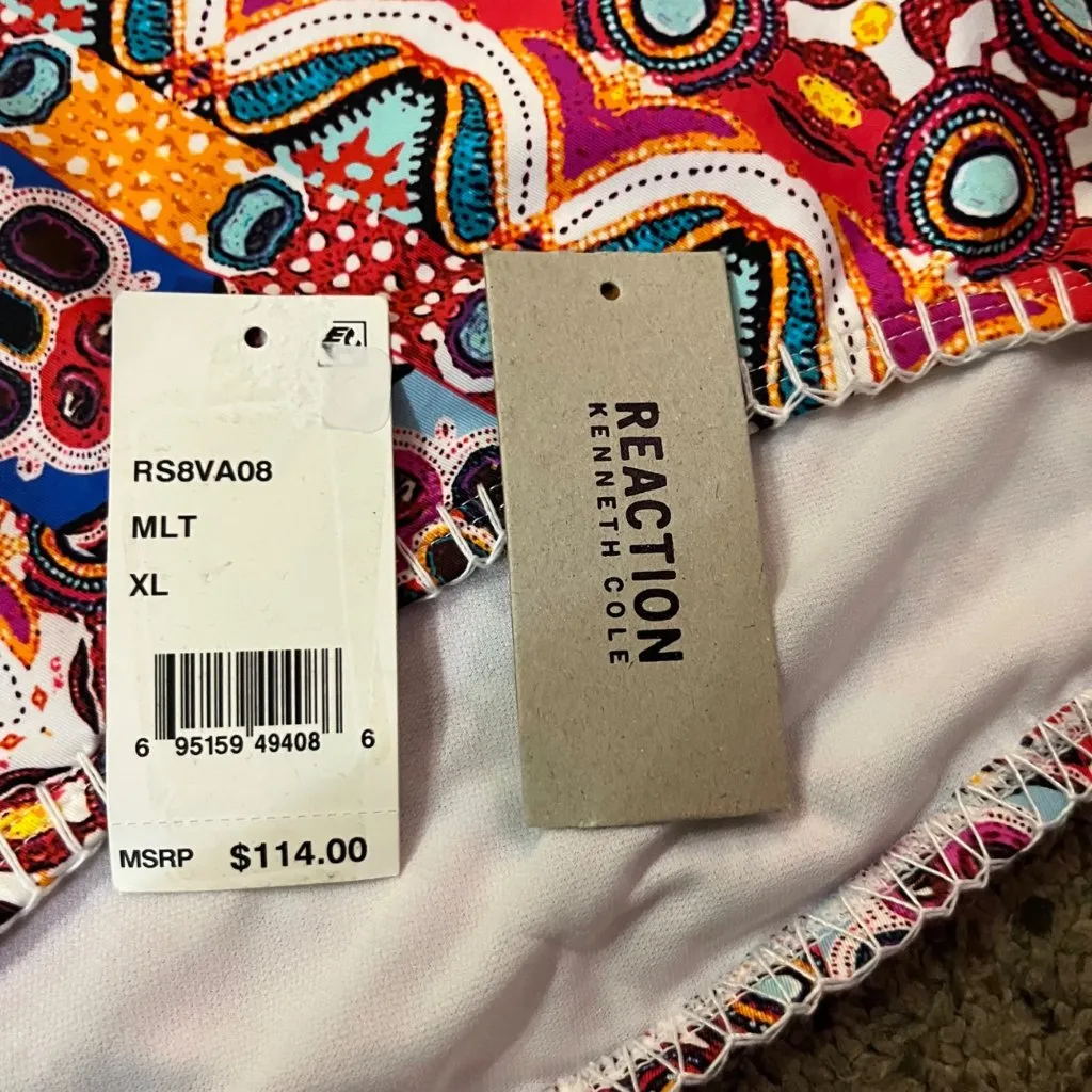 Reaction Kenneth Cole Swimsuit XL Off Shoulder Geometric Print New No Tags Attac - Image 6