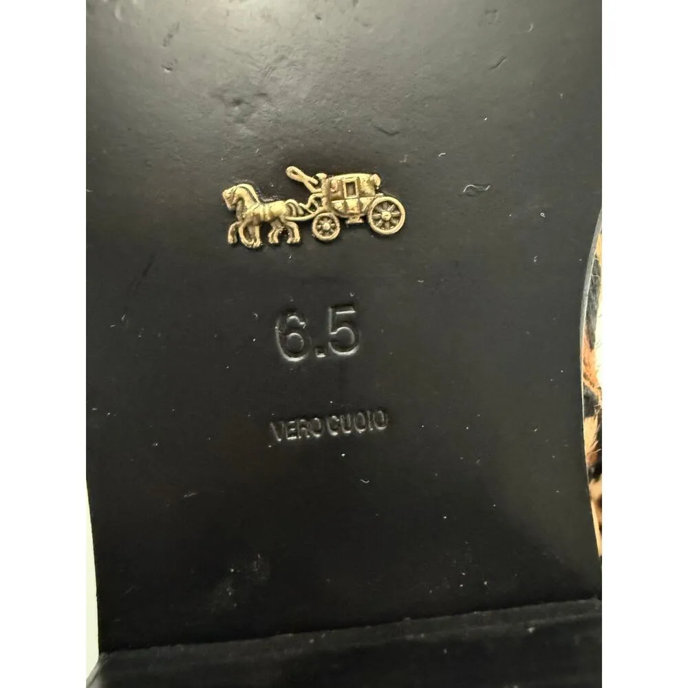 Coach Size 6.5 Leopard Print Calf Hair Booties - Image 4