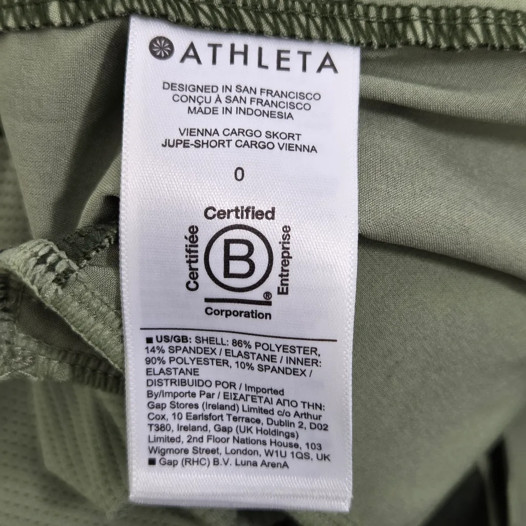 Athleta Vienna Cargo Skort Voyage Eucalyptus Olive Size 0‎ - Image 9