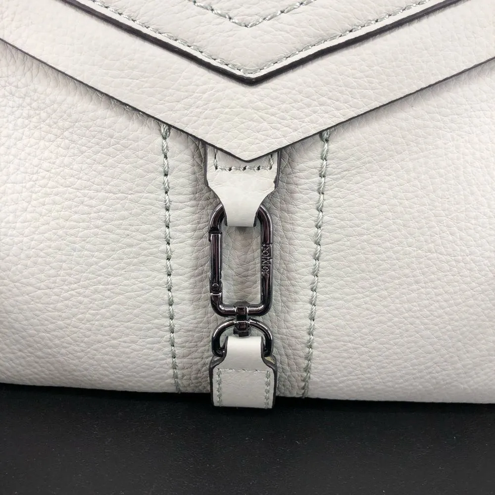 Botkier Trigger Flat Zip Crossbody Bag Detachable Nylon Strap in Soft Sage NWT - Image 5