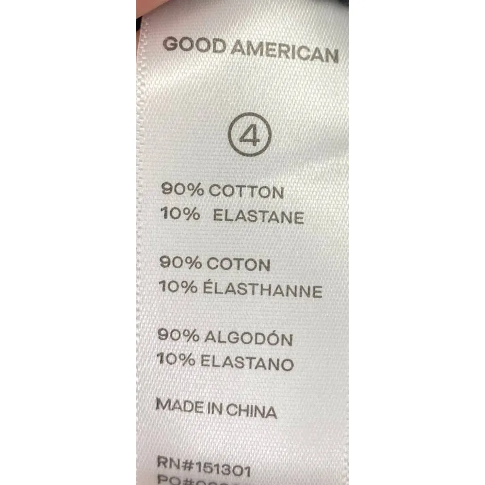 Good American Crop Strong Shoulder T Shirt Black Stretchy Knit Womens 14-16 - Image 7